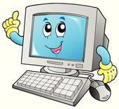 Computer screen with smiling face 
